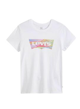 T-Shirt Levis The Perfect Marbling Weiss Damen