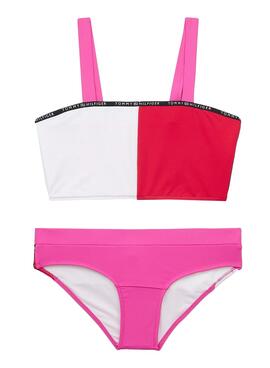 Bikini Tommy Hilfiger Logo Rosa für Mädchen