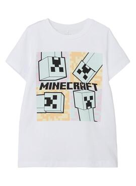 T-Shirt Name It Minecraft Weiss für Mädchen