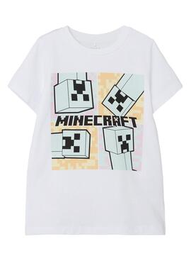 T-Shirt Name It Minecraft Weiss für Mädchen