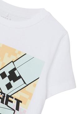 T-Shirt Name It Minecraft Weiss für Mädchen