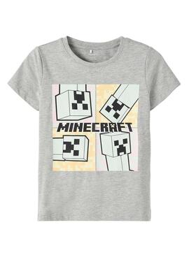 T-Shirt Name It Minecraft Grau für Mädchen