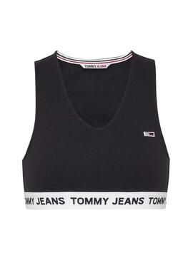 Top Tommy Jeans Super Crop Schwarz für Damen