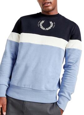 Sweatshirt Fred Perry Farbblöcke  Blau Herren