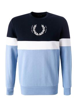 Sweatshirt Fred Perry Farbblöcke  Blau Herren