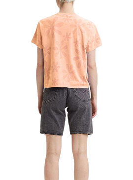 T-Shirt Levis Graphic Blumen Orange für Damen