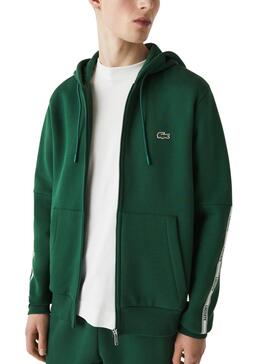 Sweatshirt Lacoste Kapuze Streifen Grün Für Herren