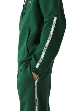 Sweatshirt Lacoste Kapuze Streifen Grün Für Herren