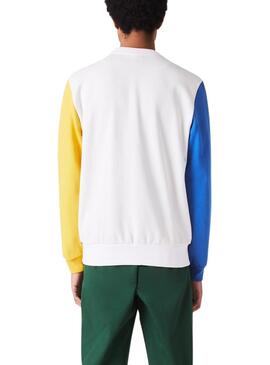 Sweatshirt Lacoste Colorblock Weiss für Herren