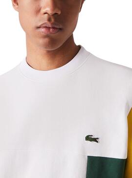 Sweatshirt Lacoste Colorblock Weiss für Herren
