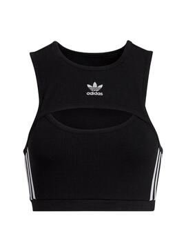 Top Adidas Cut Out Schwarz für Damen
