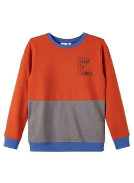 Sweatshirt Name It Liskon Tricolor Orange für Junge