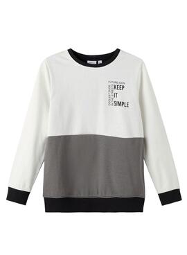 Sweatshirt Name It Liskon Tricolor Weiss für Junge