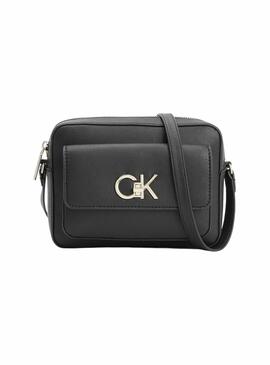 Handtasche Calvin Klein Re-Lock Camera Bag Schwarz Damen