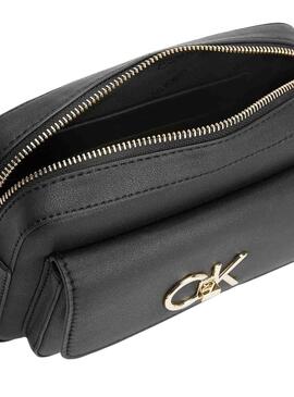 Handtasche Calvin Klein Re-Lock Camera Bag Schwarz Damen