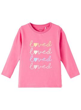 T-Shirt Name It LoveLove Ärmel Lang Rosa für Mädchen