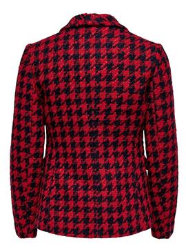 Blazer Only Kelly Boucle Kariert Rot für Damen