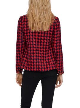 Blazer Only Kelly Boucle Kariert Rot für Damen