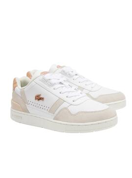 Sneakers Lacoste T-Clip Weiss Rosa für Damen