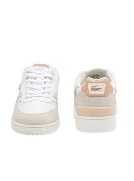 Sneakers Lacoste T-Clip Weiss Rosa für Damen