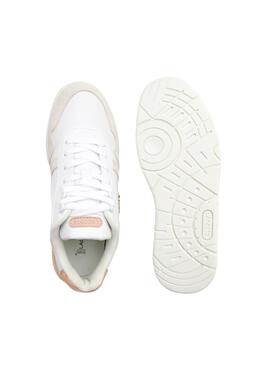 Sneakers Lacoste T-Clip Weiss Rosa für Damen