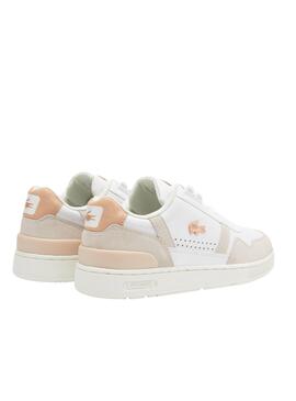 Sneakers Lacoste T-Clip Weiss Rosa für Damen