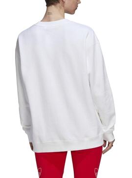 Sweatshirt Adidas Weiss Logo Rot für Damen