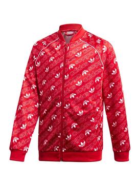 Jacke Adidas J TRF SST Rot