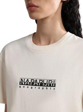 T-Shirt Napapijri S Box Beige für Damen
