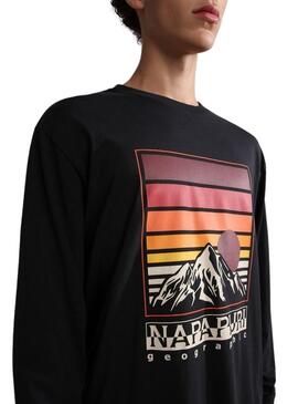 T-Shirt Napapijri S Freestyle Schwarz für Herren