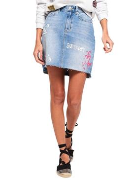 Rock Superdry Denim Mini für Damen