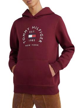 Sweatshirt Tommy Hilfiger Flag Arch Bordeaux Herren