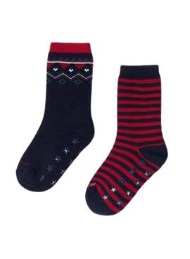 Set Socken Mayoral Rutschfest Rot Marineblau