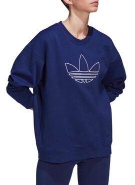 Sweatshirt Adidas Oversized Marineblau für Schuh