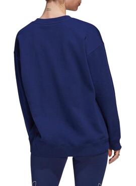 Sweatshirt Adidas Oversized Marineblau für Schuh
