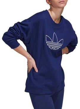 Sweatshirt Adidas Oversized Marineblau für Schuh