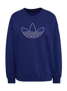Sweatshirt Adidas Oversized Marineblau für Schuh