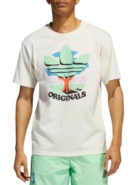 T-Shirt Adidas Trefoil Tree Weiss für Herren