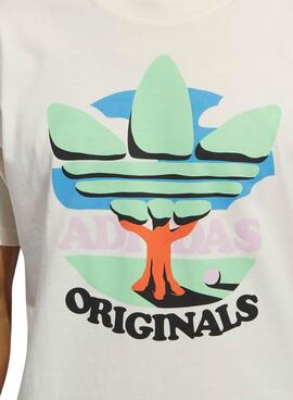 T-Shirt Adidas Trefoil Tree Weiss für Herren