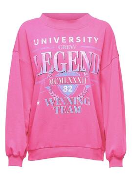 Sweatshirt Only Luna University Fuchsia für Damen