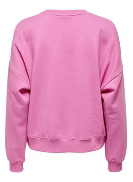 Sweatshirt Only Ottoline Campus Rosa für Damen