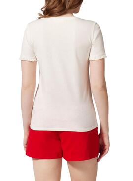 T-Shirt Naf Naf More Amor Weiss für Damen