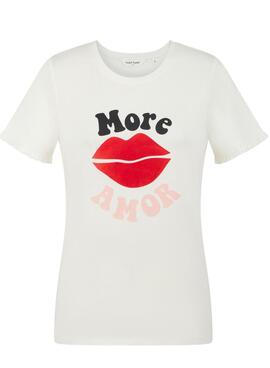T-Shirt Naf Naf More Amor Weiss für Damen