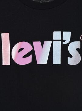T-Shirt Levis Poster Logo Schwarz für Mädchen