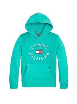 Sweatshirt Tommy Hilfiger Logo Grün Junge