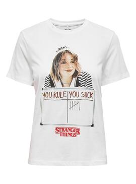 T-Shirt Only Stranger Things Weiss für Damen