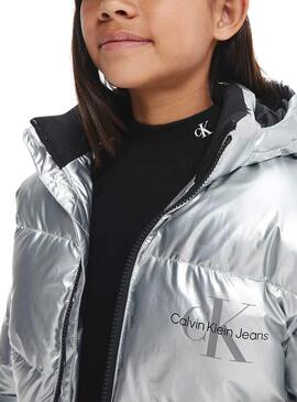 Jacke Calvin Klein Metallic Plateado für Mädchen