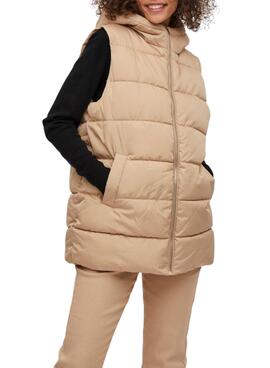 Weste Vila Vitate Beige Puffer für Damen