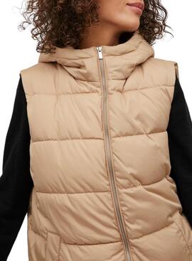 Weste Vila Vitate Beige Puffer für Damen