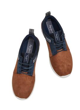 Sneakers Pepe Jeans Jay Pro Braun und Blau Herren